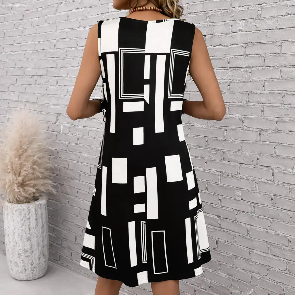 Vestido-Midi-Geometrico-Elise-Preto-Costas