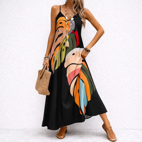 Vestido-Floral-Longo-Belle-Modelo-Frente