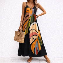 Vestido-Floral-Longo-Belle-Modelo-Lado