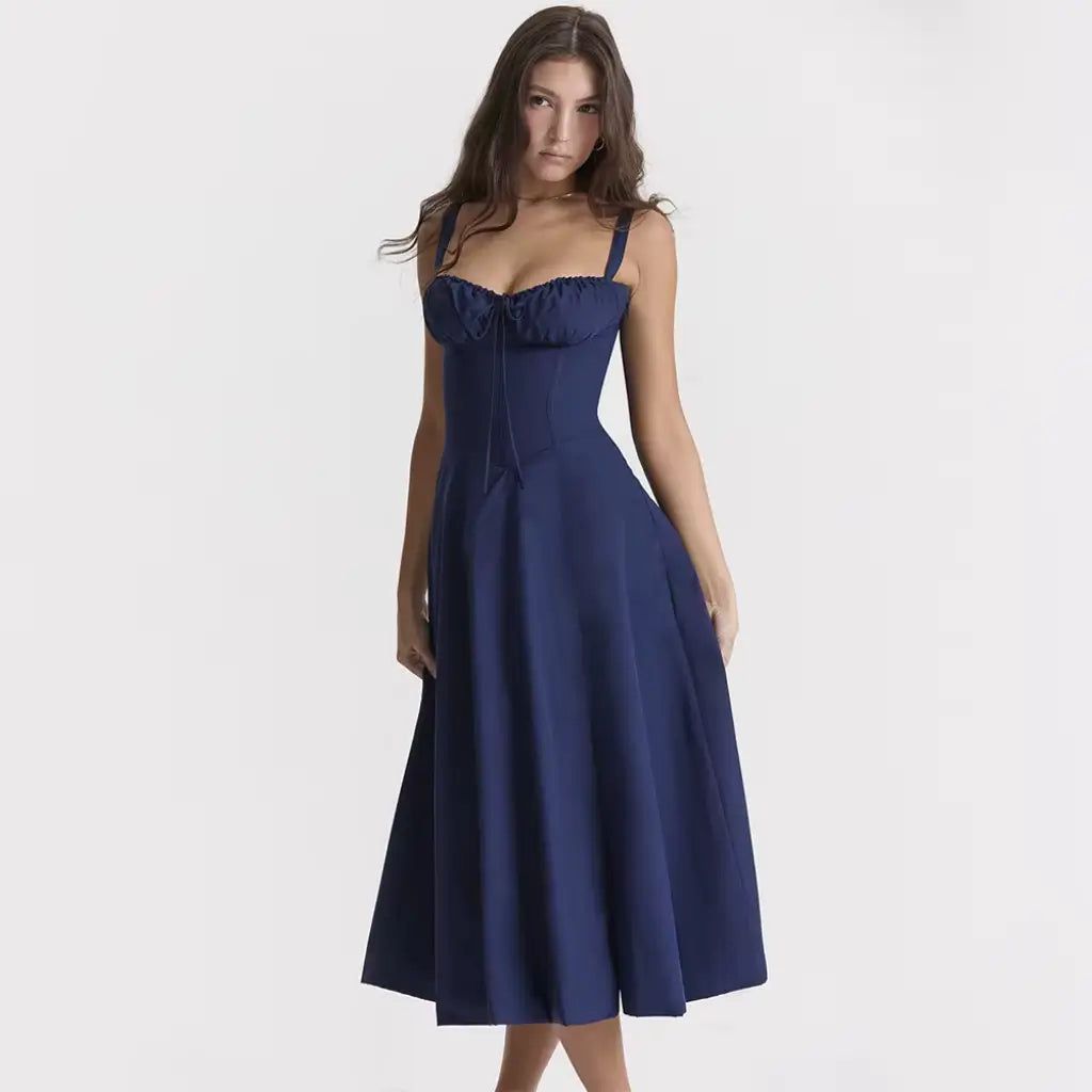 Vestido-Midi-Elegante-Fleur-Modelo-Lateral