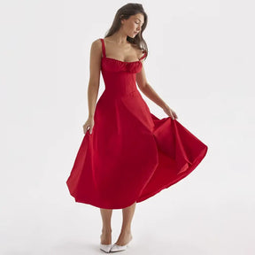 Vestido-Midi-Elegante-Fleur-Vermelho-Vestido-Aberto