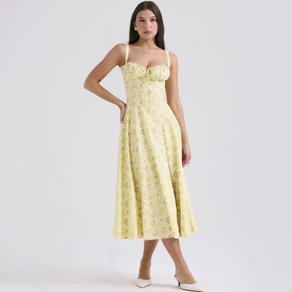 Vestido Longo Floral Dahlia